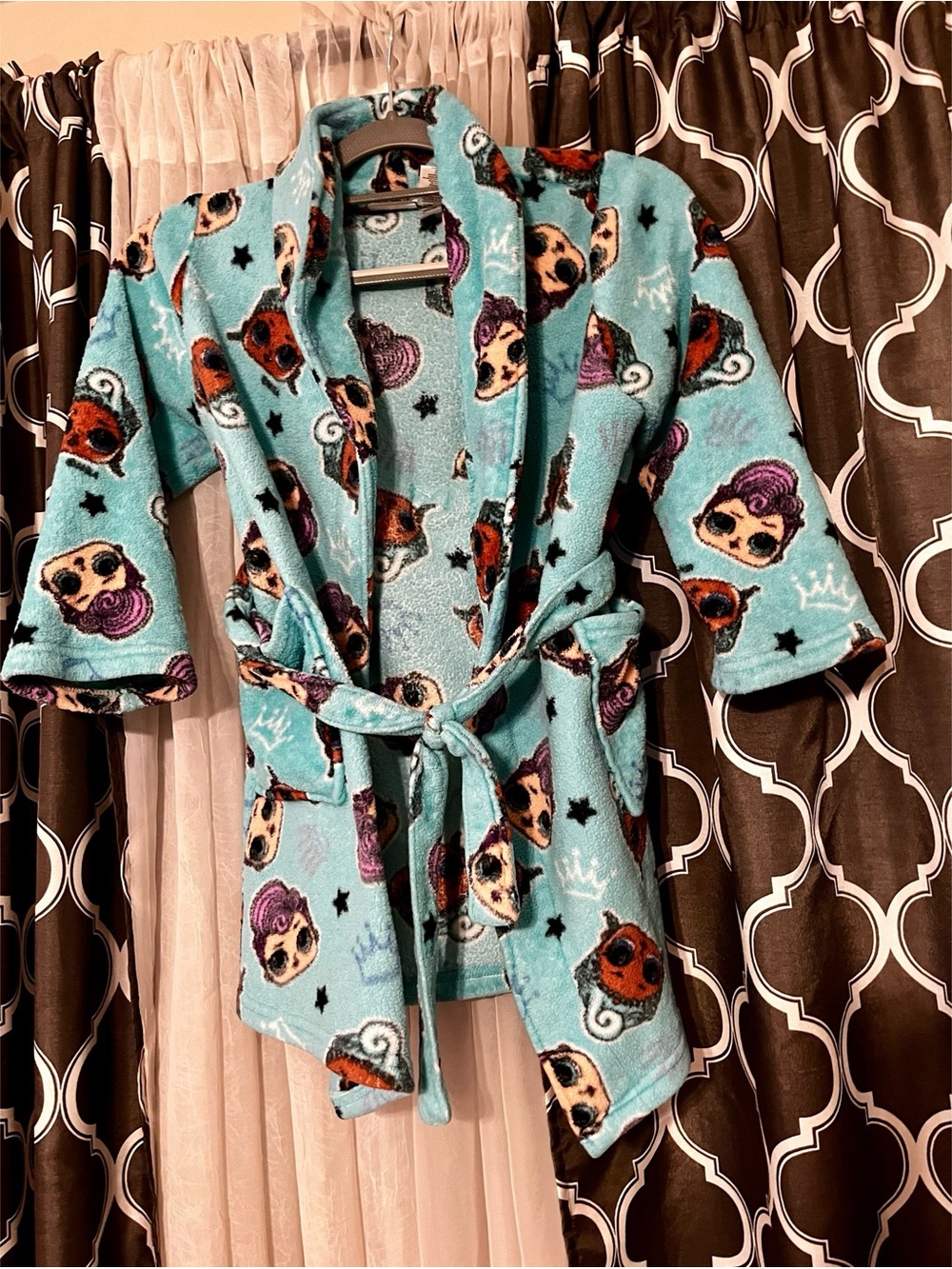 Girls' Aqua Character Plush Robe - Kids Pajamas